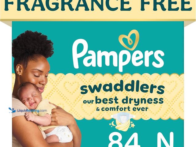 Lot 49-5544288 - Pampers Swaddlers Newborn Diapers, Size Newborn (10 lbs), 84 Count, Fragrance Free, Hypoallergenic, ...