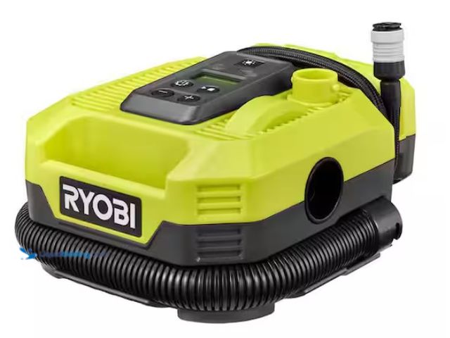 Lot 49-3470838 - RYOBI ONE+ 18V Cordless Dual Function Inflator/Deflator(Tool Only), Model # PCL031B, Slightly used, ...