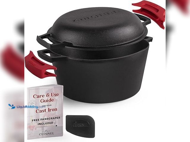 Lot 49-5411549 - Cuisinel Cast Iron Dutch Oven - 5-Quart Deep Pot. Unused