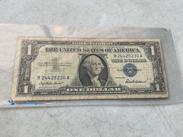 Lot 49-5451698 - 1957 BLUE SEAL UNITED STATES ONE DOLLAR SILVER CERTIFICATE