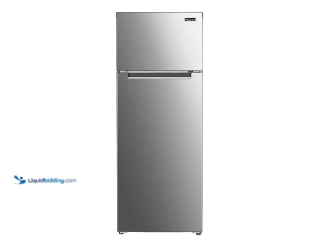 Lot 49-5425629 - Magic Chef 7.3 cu. ft. 2-Door Mini Fridge in Platinum Steel with Freezer. [Model # MCDR740STE] Unuse...