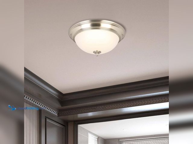 Lot 49-3529026 - Commercial Electric
13 in. 180-Watt Equivalent Brushed Nickel Integrated LED Flush Mount with Frost...