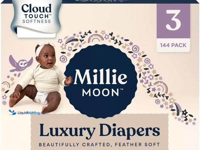 Lot 49-5476422 - Millie Moon Luxury Disposable Diapers Size 3, 144 Count. Unused.
