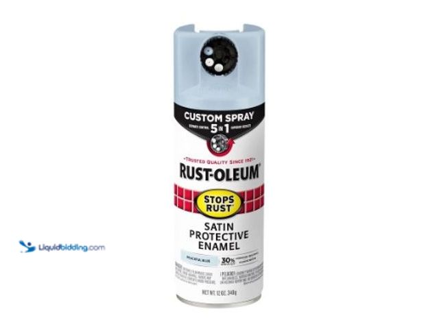 Lot 49-1628139 - Lot of (6) Rust-Oleum Stops Rust Custom Spray 5-in-1 Spray Paint, Satin Peaceful Blue, 12 Oz. Model:...