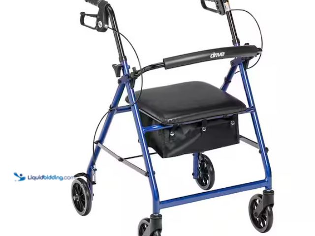 Lot 49-1547910 - Drive Medical Rollator Rolling Walker with 6 in. Wheels, Fold Up Removable Back Support and Padded S...