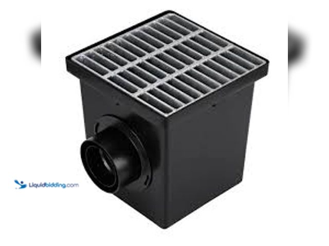 Lot 49-5419799 - NDS 12 in. x 12 in. Drainage Catch Basin, 2 Opening Kit. Model # 1200BKIT. Slightly used.