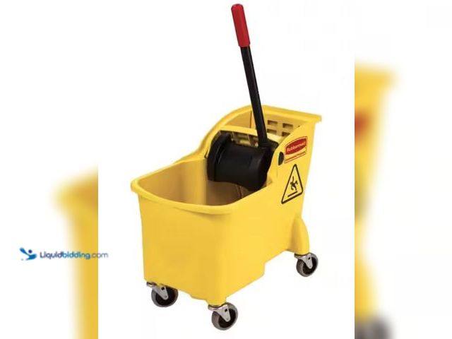 Lot 49-2005889 - Rubbermaid Commercial Products 31 Qt. Tandem Mop Bucket, Model # 1887304, Unused, Has attachments.  ...