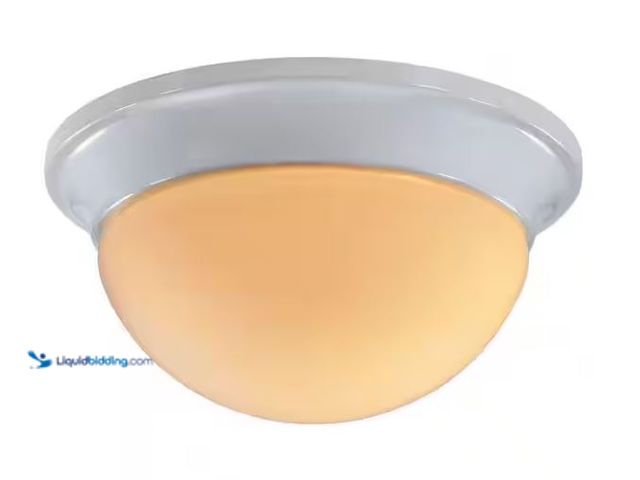 Lot 49-1568471 - Lot of (2) Hampton Bay 9 in. 1-Light White Flush Mount Model # RS1951205, Unused  Ref#SR1230