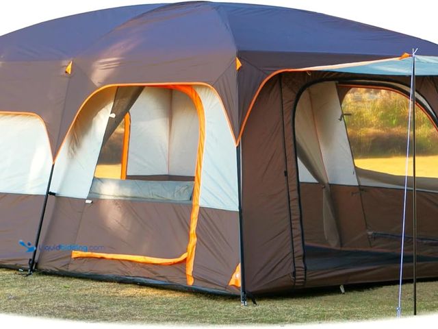 Lot 49-5544547 - KTT Extra Large Tent 8-10-12-14 Person(A),Family Cabin Tents,2 Rooms,3 Doors and 3 Windows with Mesh...