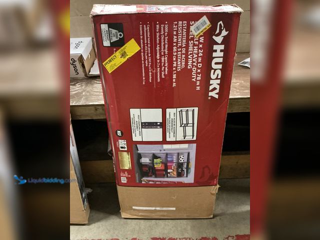 Lot 49-3564860 - Husky 5-Shelf Metal Heavy-Duty Adjustable Garage Storage Shelving Unit in Black (48 in. W x 78 in. H...