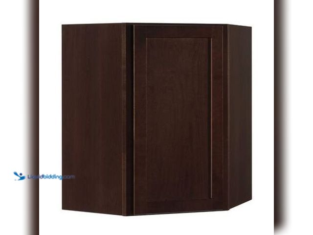 Lot 49-5541638 - Hampton Bay Shaker 24 in. W x 12 in. D x 30 in. H Assembled Diagonal Corner Wall Kitchen Cabinet in ...