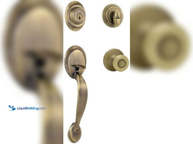 Lot 49-1628171 - Kwikset Dakota Front Door Lock Handle and Deadbolt Set, Entry Handleset Exterior with Interior Door ...