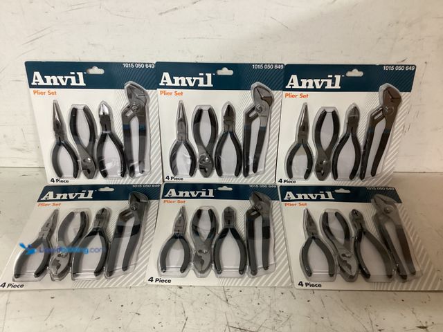 Lot 49-1630951 - Lot of (6) Anvil 4-Piece Plier Set Model # 91944, Unused  Ref#HD0806