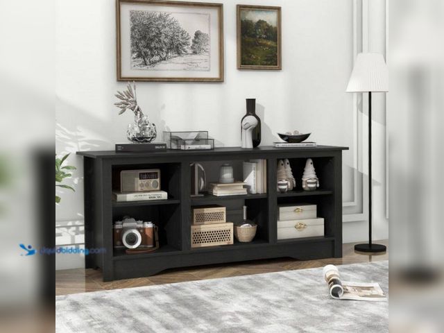 Lot 49-5463797 - Clihome
Black TV Stand Fits TV's Up to 65 in. Screen TVs with Adjustable Shelves for 18 in. Electri...