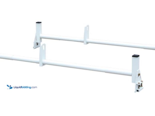 Lot 49-5551436 - Buyers Products 1501310 Ladder Rack for Work Van, Adjustable Width, White Powder-Coated Carbon Steel...