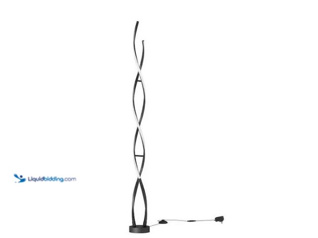 Lot 49-1514902 - Artika Swirl 59 in. Black Modern 1-Light Dimmable Integrated LED Standard Floor Lamp for Living Room...