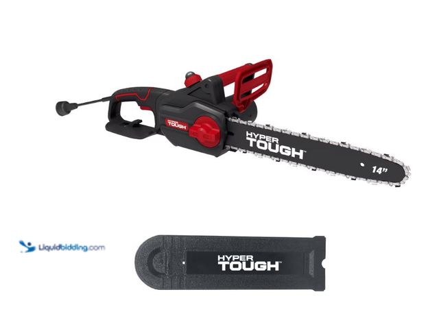 Lot 49-1631020 - Hyper Tough 9 Amp Electric Corded 14-Inch Chainsaw, Model # HT25-401-002-01, Slightly used, Has atta...