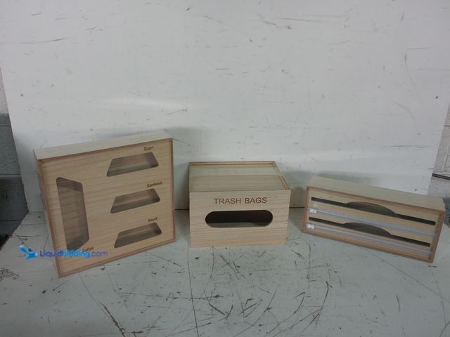 Lot 49-1622854 - Food Storage Bag Organizer Holders – Premium Wood Kitchen Drawer, Model # B095PHT4F9, Unused   Ref#C...