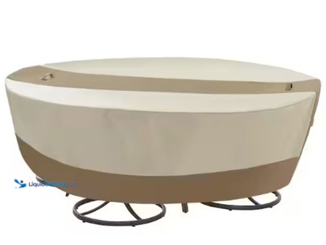 Lot 49-2022625 - Hampton Bay Round Table Outdoor Patio with Chair Cover, Model # 792233-C, MSRP $59.00, Unused.  Ref#...