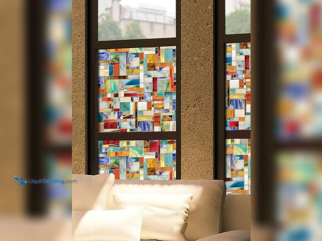 Lot 49-1518055 - Lot of 2 Artscape Montage | Privacy Window Film with Vibrant Colored Pattern | Non-Adhesive & UV Pro...