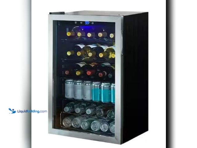 Lot 49-2022649 - Vissani 4.3 Cu. ft. Wine and Beverage Cooler in Stainless Steel, Model # HVBC430ST, MSRP $399.00, Sl...