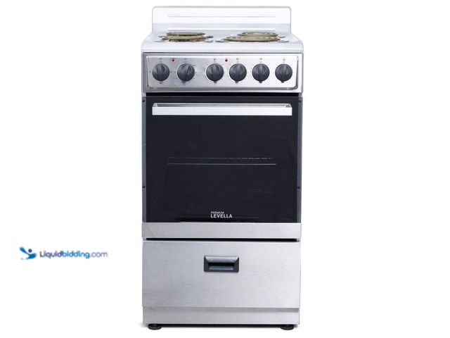 Lot 49-5543419 - Premium LEVELLA
20 in. 2.1 cu. ft. 4-Burner Single Oven Electric Range with Storage Drawer in Stain...