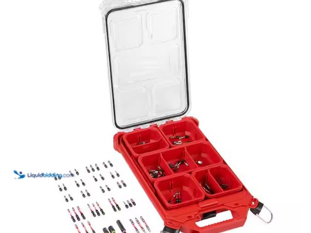 Lot 49-1574939 - (90-Piece) Milwaukee SHOCKWAVE Impact Duty Alloy Steel Driver Bit Set with PACKOUT Case, Model # 48-...