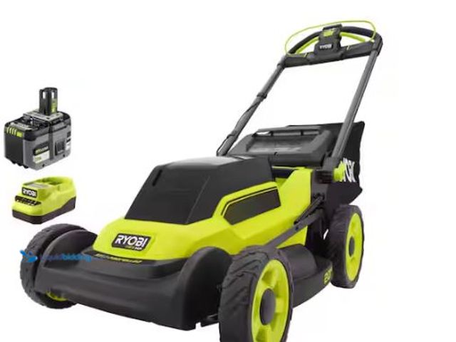 Lot 49-1627541 - RYOBI ONE+ HP 18V Brushless 20 in. Cordless Battery Walk Behind Self-Propelled Lawn Mower w/ (1) 6.0...