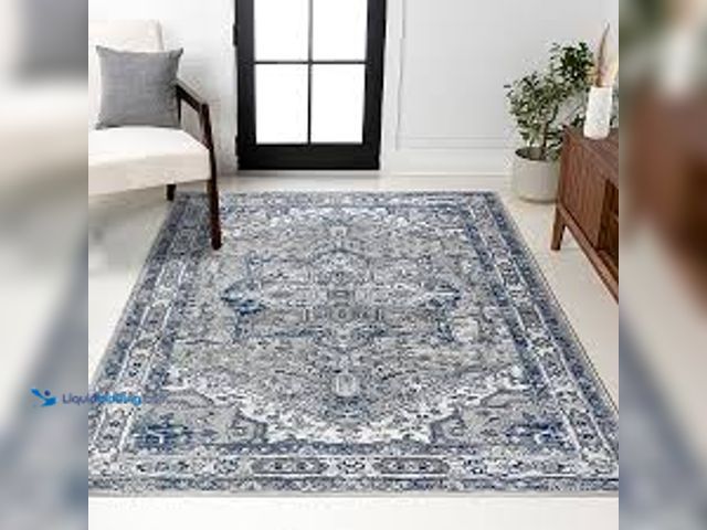Lot 49-5459536 - JONATHAN Y Modern Persian Vintage Medallion Navy /Light Gray 4 ft. x 6 ft. Area Rug. Model # MDP100B...