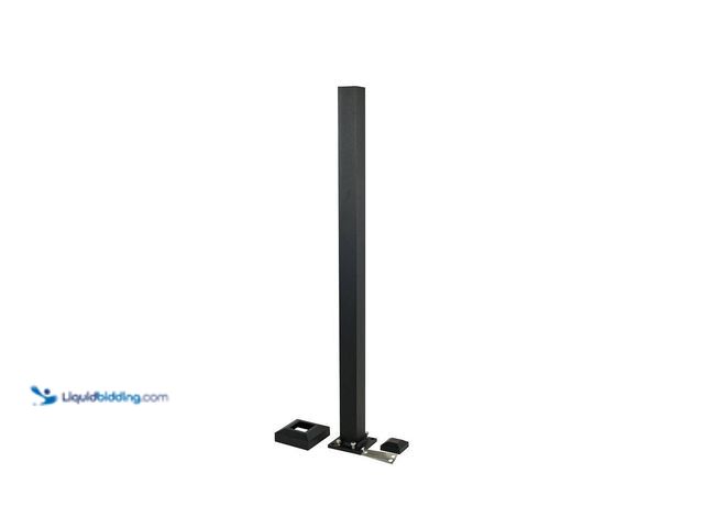 Lot 49-5414379 - 2 in. x 37 in. Aluminum C10 - C80 Post Kit (090 in.) Level 36 in. H Rail - Black Fine Texture with P...