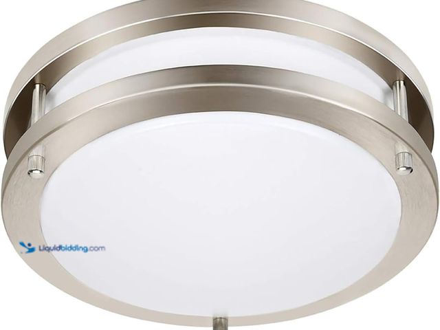 Lot 49-5437803 - Drosbey 60W LED Flush Mount Ceiling Light Fixture, 15 inch Light Fixtures Ceiling for Bedroom, Kitch...