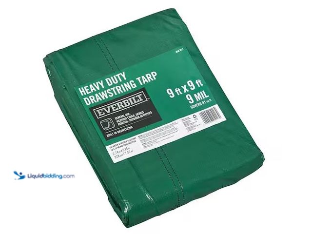 Lot 49-5555233 - Everbilt
9 ft. x 9 ft. Heavy Duty Tarp with Drawstring, Factory Sealed