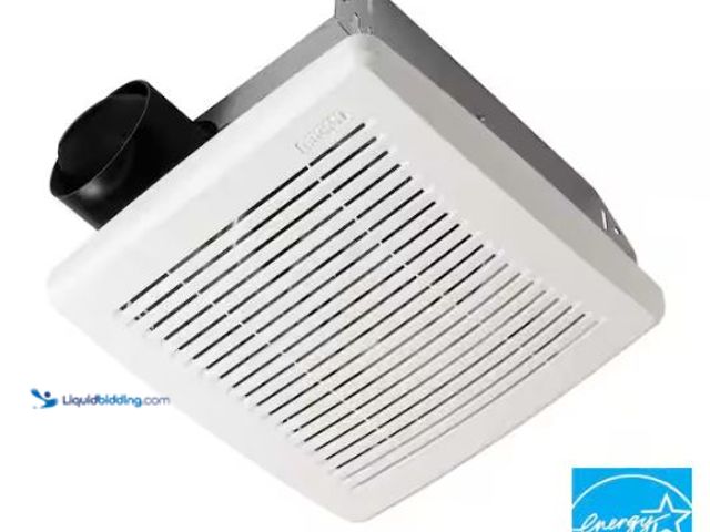 Lot 49-1569533 - Broan-NuTone 50 CFM Ceiling Bathroom Exhaust Fan with No‑Cut Installation, Quiet Operation, Model # ...