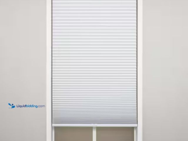 Lot 49-1557294 - Perfect Lift Window Treatment 27.5" x 64" White Cordless Blackout Polyester Cellular Shades, White, ...
