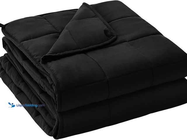 Lot 49-5549619 - yescool Weighted Blanket for Adults (20 lbs, 60" x 80", Black) Cooling Heavy Blanket for Sleeping Pe...