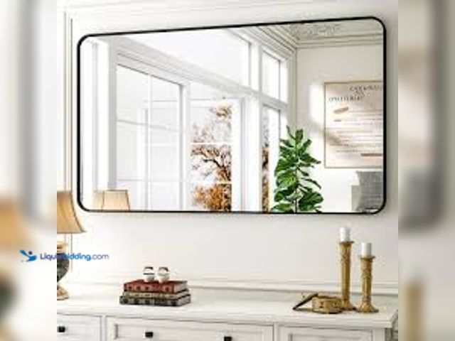 Lot 49-5476431 - 30 x 48 Inch Bathroom Mirror, Rounded Rectangular Vanity Mirror for Wall. Unused.