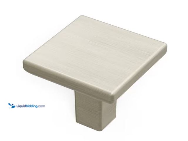 Lot 49-1624622 - HICKORY HARDWARE Skylight Collection Knob 1-1/4 in. Square Brushed Stainless Steel Cabinet Knob (10-...