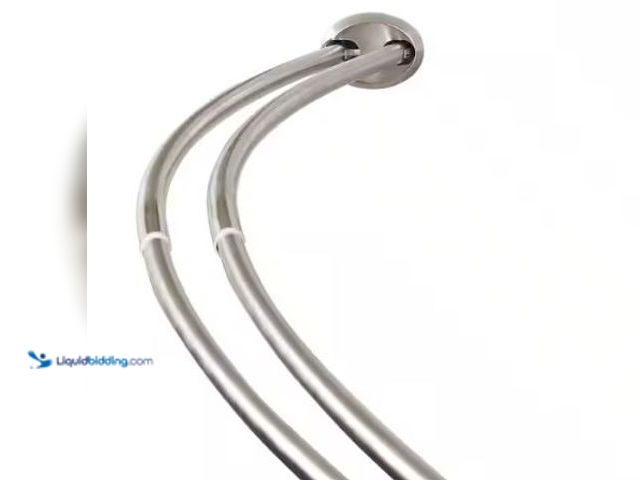 Lot 49-1625553 - Zenna Home Rustproof 72 in. High-Grade Stainless Steel Dual Mount Double Curved Shower Rod in Brushe...