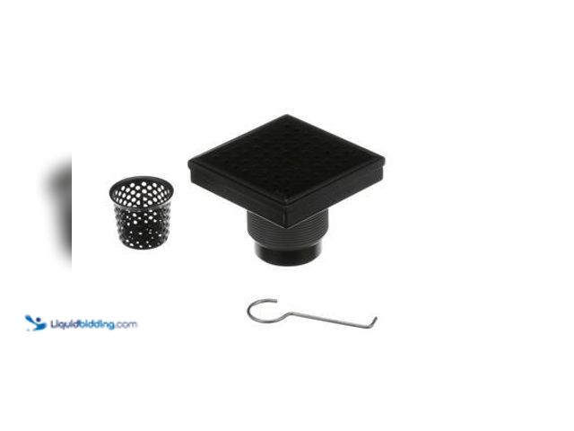 Lot 49-5559612 - Oatey Designline 4 in. x 4 in. Stainless Steel Square Shower Drain with Square Pattern Drain Cover i...