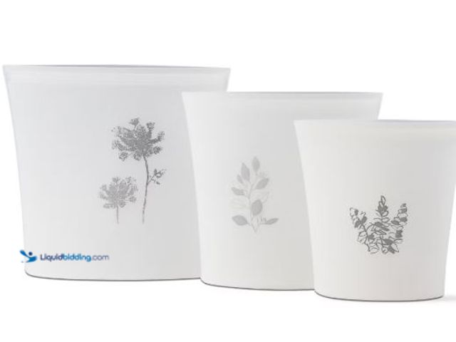 Lot 49-3472044 - Lot of 2 tagltd Set of 3 Reusable Silicone Food Storage Bags 22oz White Multi Dishwasher Freezer Mic...