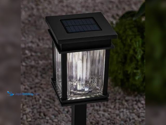 Lot 49-1629132 - Hampton Bay Lauder 20-40 Lumen Black LED Outdoor Solar Path Light with Glass Lens, Dual White and Hi...