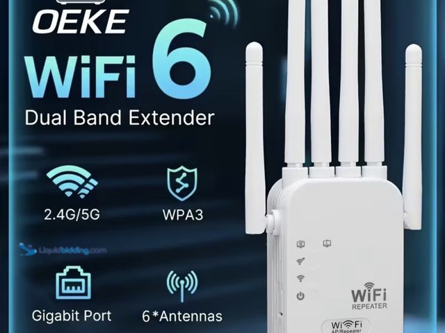 Lot 49-1975777 - New 1200Mbps WiFi 6 Signal Booster And Mesh Network Extender - Dual-band 2.4GHz/5GHz, 6-antenna High...