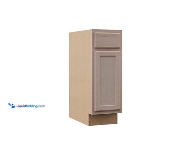 Lot 49-1577120 - Hampton Bay Recessed Panel 12 in. W x 24 in. D x 34.5 in. H Assembled Base Cabinet in Unfinished, Mo...