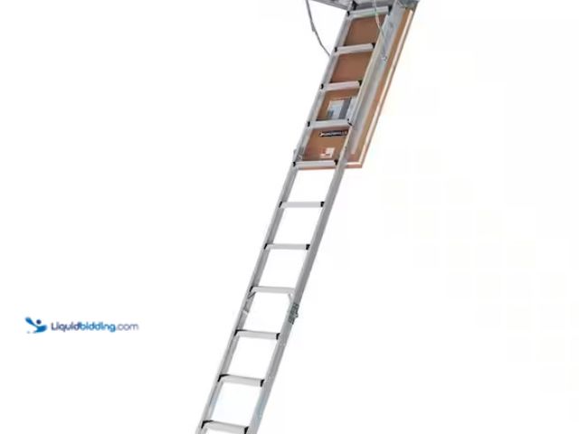 Lot 49-1574771 - Louisville Ladder Energy Efficient 7 ft. 8 in. to 10 ft. 3 in., 25.5 in. x 54 in. Insulated Aluminum...
