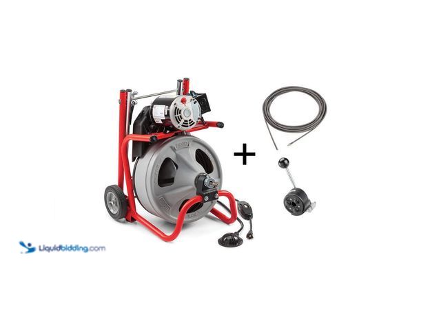 Lot 49-5477752 - RIDGID
K-400 Drain Cleaning Snake Auger 120-Volt Drum Machine with 1/2 in. x 75 ft. C-45 IW Cable a...