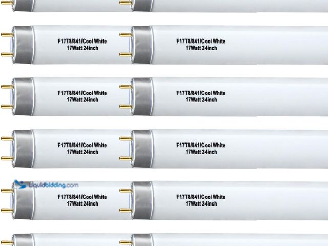 Lot 49-5452191 - 12 Pack 24 inch 17Watts F17T8 Fluorescent Bulb, F17T8/841 4100K Cool White,2ft T8 Fluorescent Tube L...