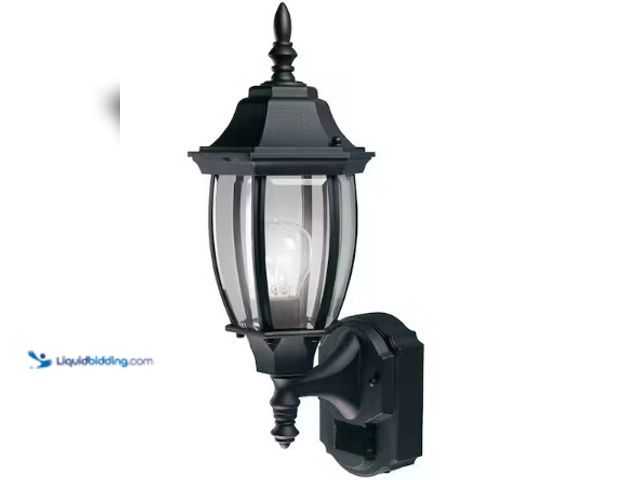 Lot 49-2025259 - Heath Zenith Alexandria 17.3 in. 1-Light Farmhouse Black 180-Degree Motion Sensing, Dusk-to-Dawn, Ou...