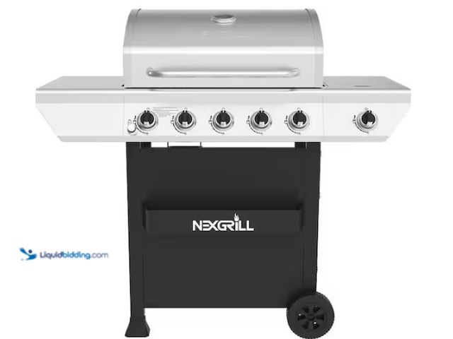 Lot 49-5574116 - Nexgrill
5-Burner Propane Gas Grill in Stainless Steel with Side Burner and Condiment Rack. Store S...