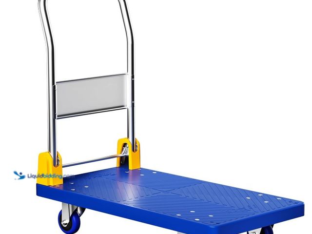 Lot 49-1516900 - Foldable Moving Cart with Wheels, Rolling Push Cart Dolly, Heavy Duty 880lbs Platform Truck,360° Swi...