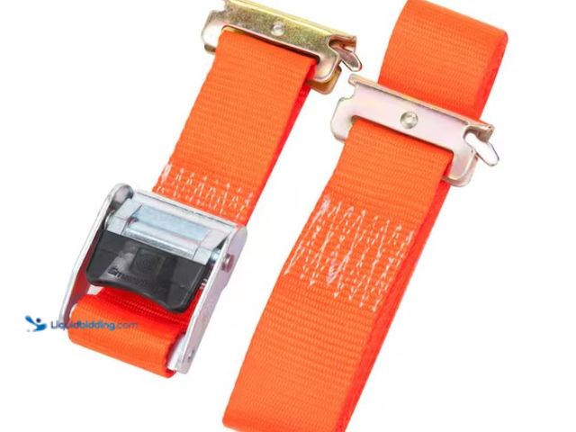 Lot 49-1567752 - Lot of (4) Cargo Smart 2 in. x 12 ft. 2000 lbs. Orange Cambuckle Ratchet Strap for X-Track/E-Track S...